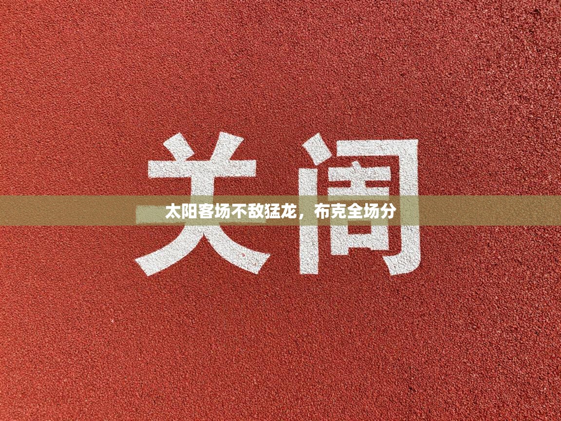 太阳客场不敌猛龙，布克全场分  第1张